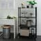 Organize It All Black 4-Tier Foldable Metal Rack with Wheels